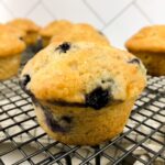 Banana Blueberry muffin on cooling rack