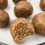 Cinnamon donut protein balls on plate