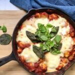 Overhead shot of gnocci in skillet