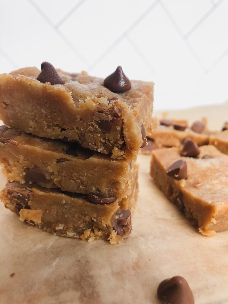 Fudge squares stacked on top of each other